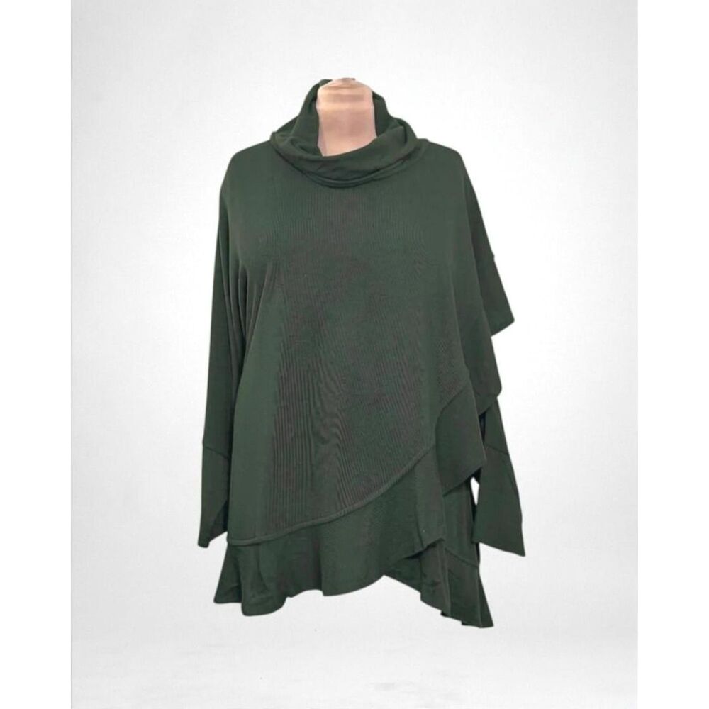 Avenue Forrest Green Cowl Neck Poncho Top, NWT! Plus Size 22/24